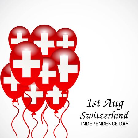 Vector illustration of a Background for Happy Swiss National Day.のイラスト素材