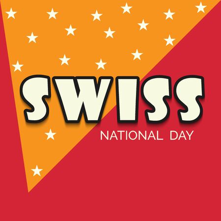 Vector illustration of a Background for Happy Swiss National Day.のイラスト素材