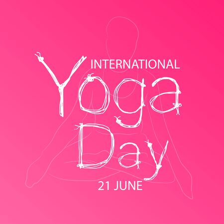Vector illustration of a background for International Yoga Day.のイラスト素材