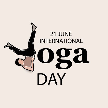 Vector illustration of a background for International Yoga Day.のイラスト素材