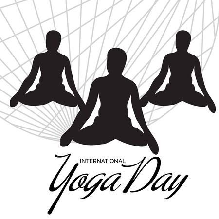 Vector illustration of a background for International Yoga Day.のイラスト素材