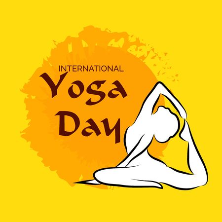 Vector illustration of a background for International Yoga Day.のイラスト素材