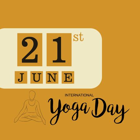 Vector illustration of a background for International Yoga Day.のイラスト素材