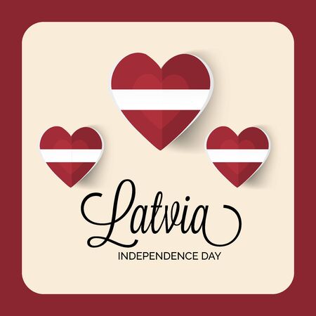 Vector illustration of a background or Poster for Latvia Independence Day.のイラスト素材