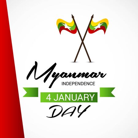 Vector Illustration of a background for Myanmar Independence Day.のイラスト素材