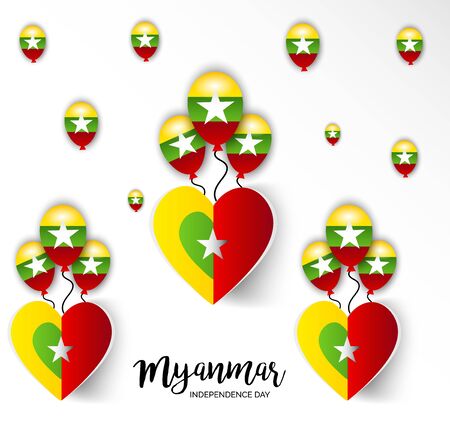 Vector Illustration of a background for Myanmar Independence Day.のイラスト素材