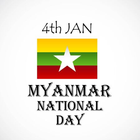 Vector Illustration of a background for Myanmar Independence Day.のイラスト素材