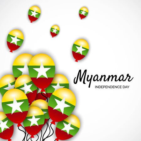 Vector Illustration of a background for Myanmar Independence Day.のイラスト素材