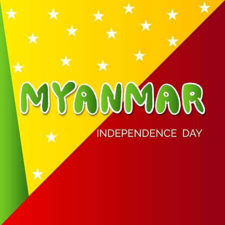 Vector Illustration of a background for Myanmar Independence Day.のイラスト素材