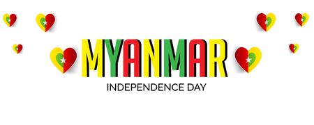 Vector Illustration of a background for Myanmar Independence Day.のイラスト素材