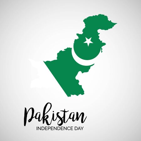 Vector illustration of a background or banner for Pakistan Independence Day.のイラスト素材