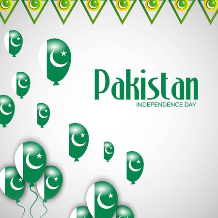 Vector illustration of a background or banner for Pakistan Independence Day.のイラスト素材