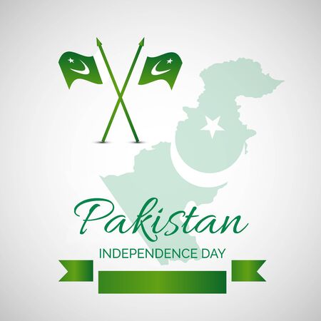Vector illustration of a background or banner for Pakistan Independence Day.のイラスト素材