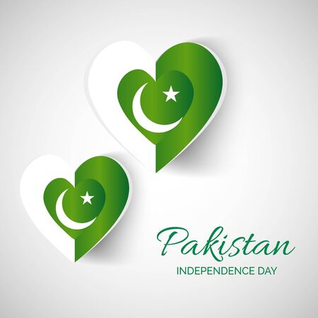 Vector illustration of a background or banner for Pakistan Independence Day.のイラスト素材