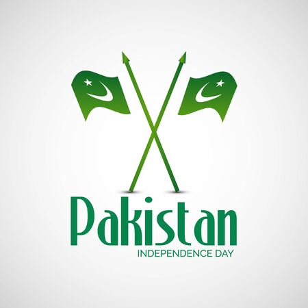 Vector illustration of a background or banner for Pakistan Independence Day.のイラスト素材