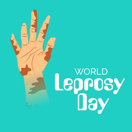Vector illustration of a background or poster for World Leprosy Day.のイラスト素材