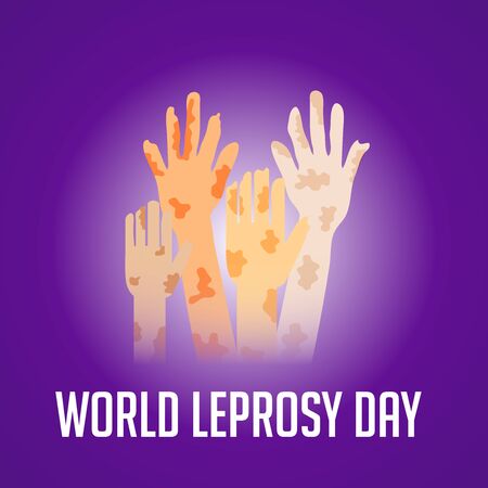Vector illustration of a background or poster for World Leprosy Day.のイラスト素材