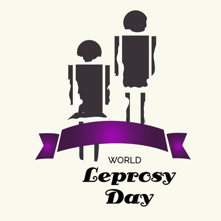 Vector illustration of a background or poster for World Leprosy Day.のイラスト素材