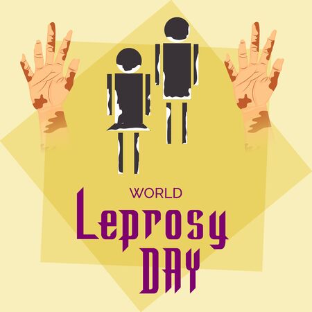 Vector illustration of a background or poster for World Leprosy Day.のイラスト素材