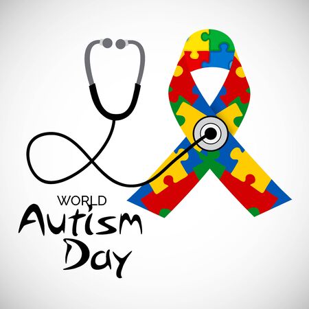 Vector illustration of a Background for World Autism Awareness Day.のイラスト素材