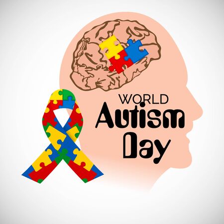 Vector illustration of a Background for World Autism Awareness Day.のイラスト素材