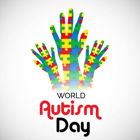 Vector illustration of a Background for World Autism Awareness Day.のイラスト素材
