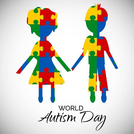 Vector illustration of a Background for World Autism Awareness Day.のイラスト素材