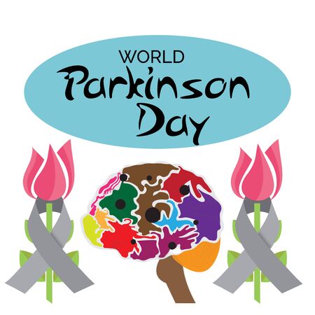 Vector illustration of a background For World Parkinson Day.のイラスト素材