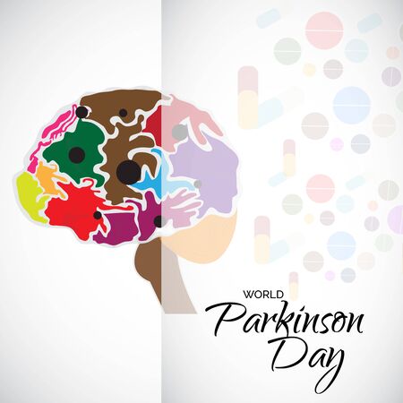 Vector illustration of a background For World Parkinson Day.のイラスト素材