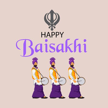 Vector illustration of a Background for Happy Baisakhi.のイラスト素材