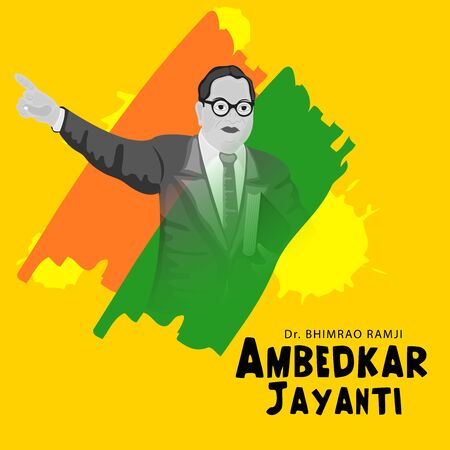 Vector illustration of a Background for Dr Bhimrao Ramji Ambedkar Jayanti on 14 April.のイラスト素材