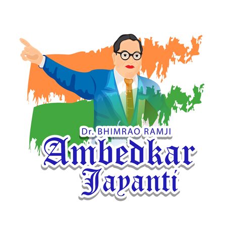 Vector illustration of a Background for Dr Bhimrao Ramji Ambedkar Jayanti on 14 April.のイラスト素材