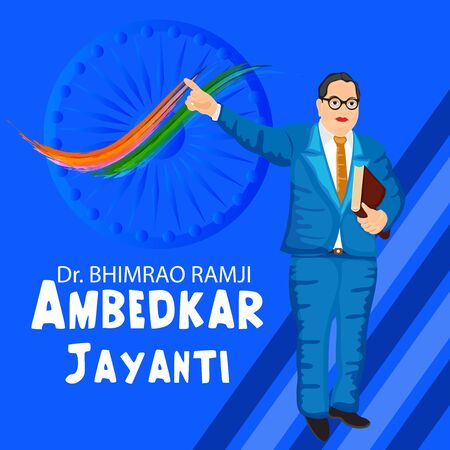 Vector illustration of a Background for Dr Bhimrao Ramji Ambedkar Jayanti on 14 April.のイラスト素材