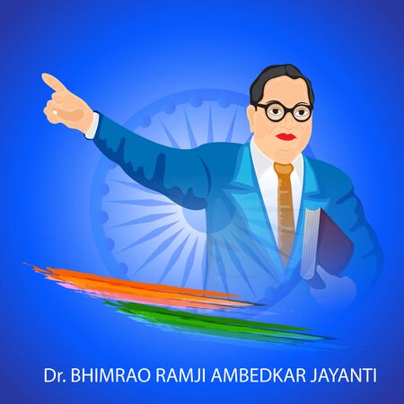 Vector illustration of a Background for Dr Bhimrao Ramji Ambedkar Jayanti on 14 April.のイラスト素材