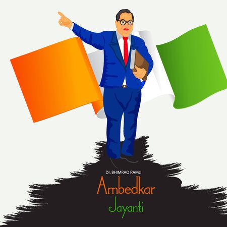 Vector illustration of a Background for Dr Bhimrao Ramji Ambedkar Jayanti on 14 April.のイラスト素材