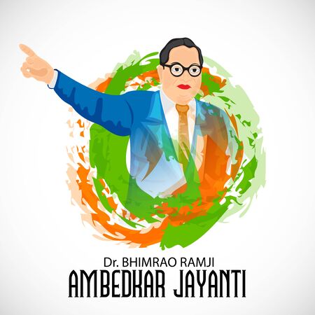 Vector illustration of a Background for Dr Bhimrao Ramji Ambedkar Jayanti on 14 April.のイラスト素材