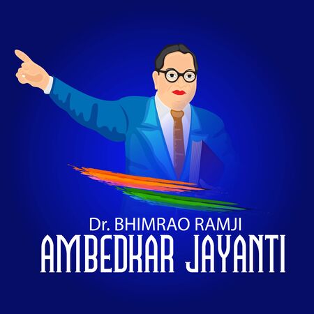 Vector illustration of a Background for Dr Bhimrao Ramji Ambedkar Jayanti on 14 April.のイラスト素材