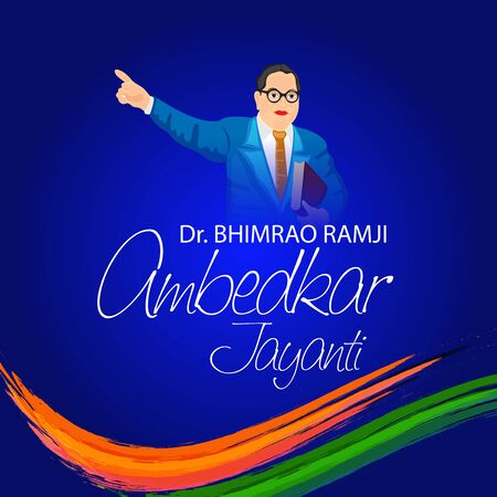 Vector illustration of a Background for Dr Bhimrao Ramji Ambedkar Jayanti on 14 April.のイラスト素材
