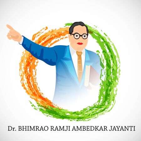 Vector illustration of a Background for Dr Bhimrao Ramji Ambedkar Jayanti on 14 April.のイラスト素材