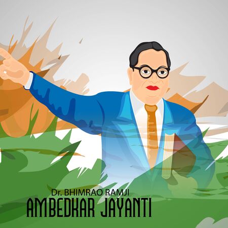 Vector illustration of a Background for Dr Bhimrao Ramji Ambedkar Jayanti on 14 April.のイラスト素材