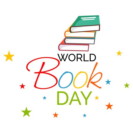 Vector illustration of a background or Poster for World Book Day.のイラスト素材