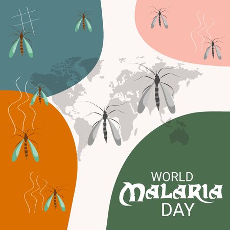 Vector illustration of a Background for  World Malaria Day.のイラスト素材