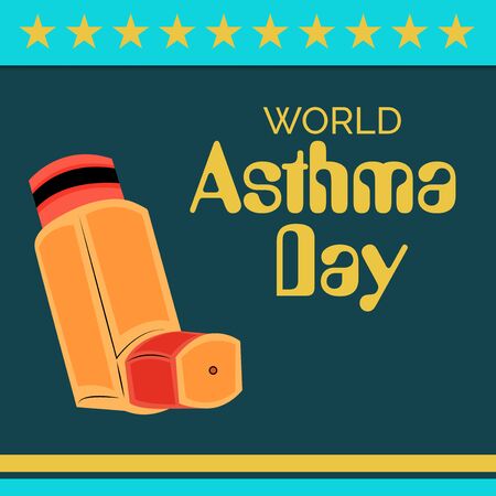 Vector illustration of a background or poster for World Asthma Day.のイラスト素材