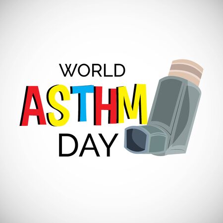 Vector illustration of a background or poster for World Asthma Day.のイラスト素材
