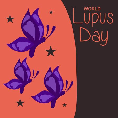 Creative Vector illustration of a Background Or Poster for World Lupus Day.のイラスト素材