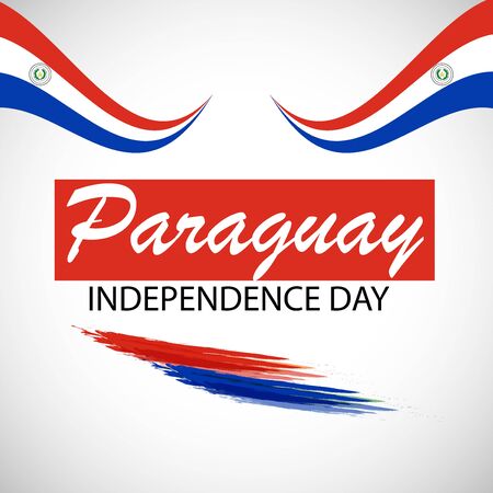 Vector illustration of a background or poster for Paraguay Independence Day.のイラスト素材
