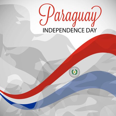 Vector illustration of a background or poster for Paraguay Independence Day.のイラスト素材