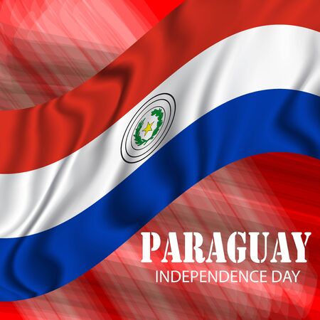 Vector illustration of a background or poster for Paraguay Independence Day.のイラスト素材