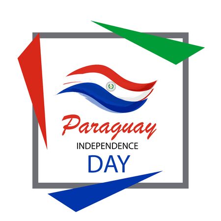 Vector illustration of a background or poster for Paraguay Independence Day.のイラスト素材