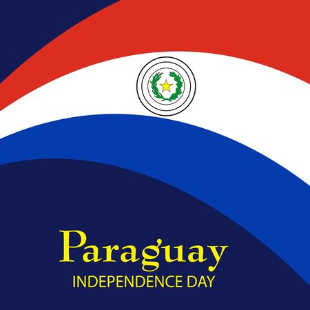 Vector illustration of a background or poster for Paraguay Independence Day.のイラスト素材